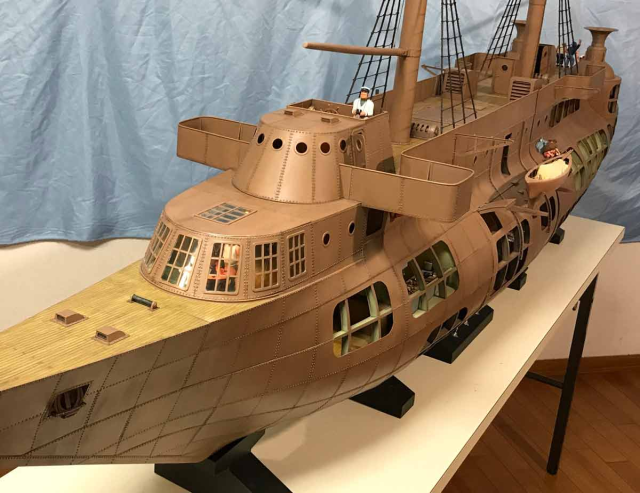 日本达人制作《未来少年柯南》巴拉克号船舰模型 2.2公尺巨大尺寸超吸睛