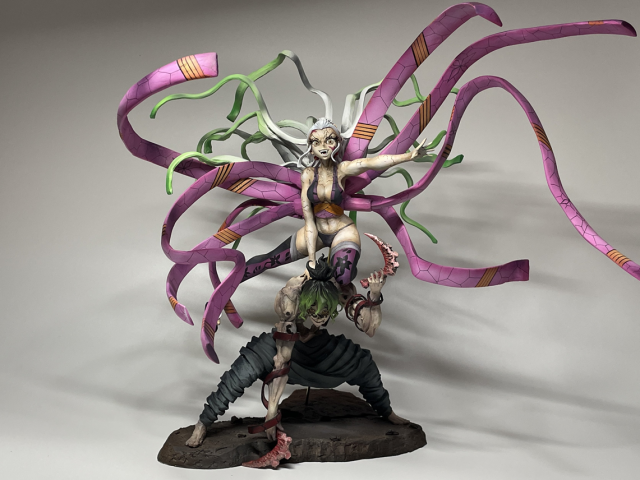 达人コロッケ砕砕制作《鬼灭之刃》妓夫太郎&堕姬黏土人像 精美手艺超吸睛