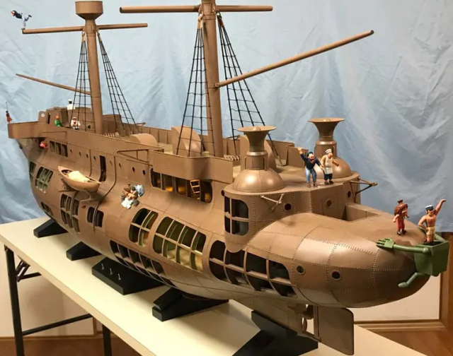 日本达人制作《未来少年柯南》巴拉克号船舰模型 2.2公尺巨大尺寸超吸睛