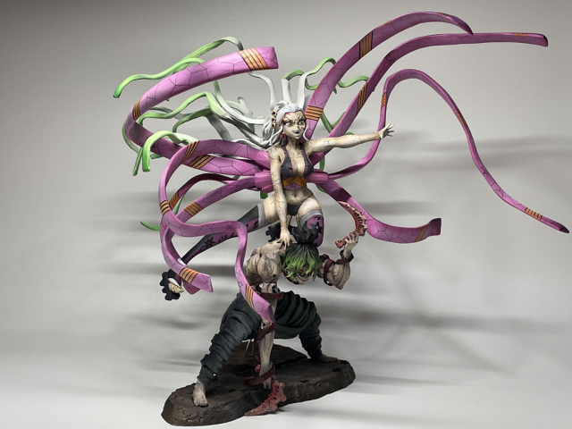 达人コロッケ砕砕制作《鬼灭之刃》妓夫太郎&堕姬黏土人像 精美手艺超吸睛