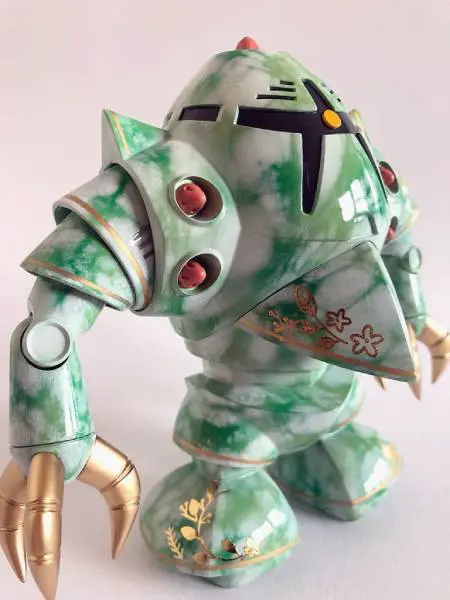 推主制作《机动战士钢弹》索克翡翠大理石涂装作品 网友赞 : 简直就是艺术品!