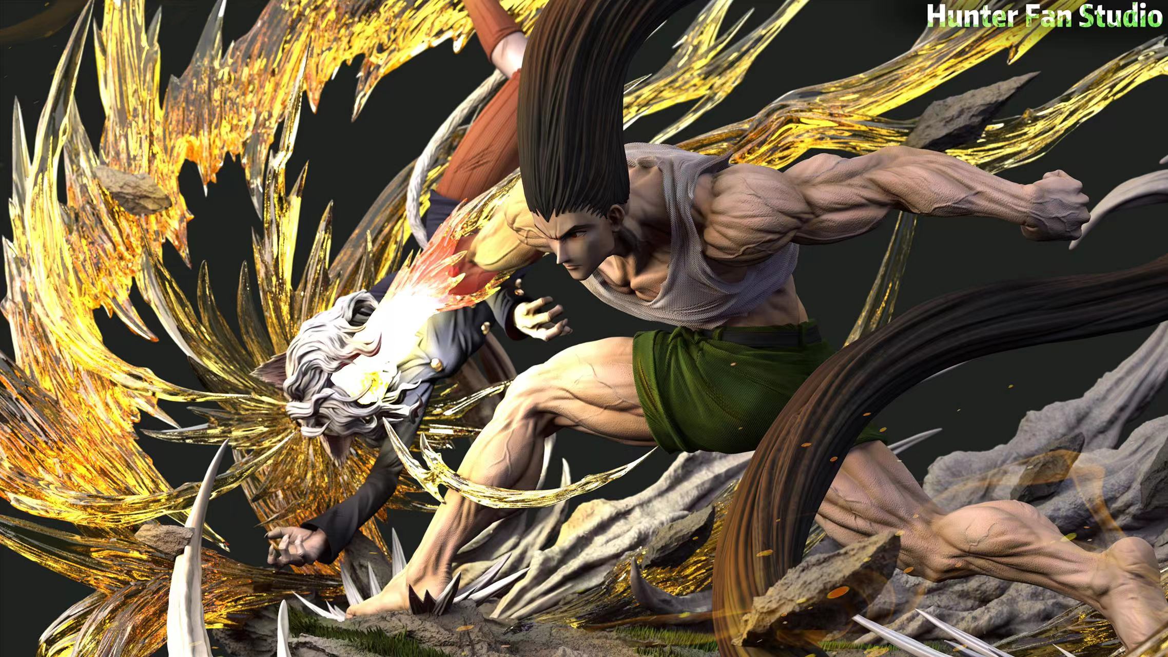 HUNTER FAN STUDIO ：HUNTER FAN对战系列 黑化小杰vs猫女 雕像gk